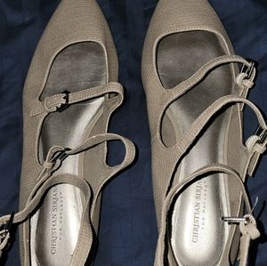 Christian Siriana Taupe Sandal. Women's Size 12
